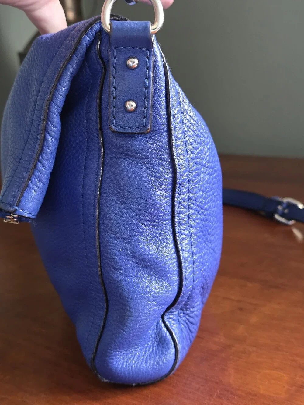 Kate Spade Cobble Hill Mini Carson Lapis Blue Leather Crossbody Bag